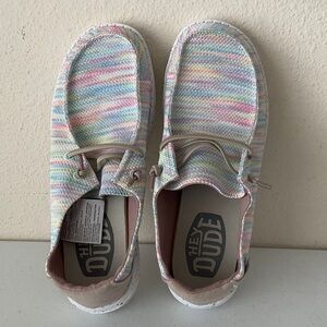 Hey Dude Pastel Rainbow Loafers